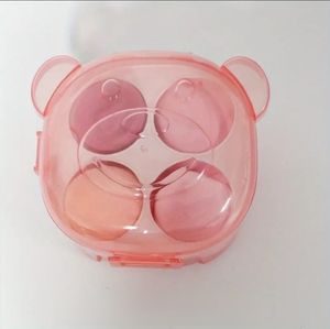NWT 4 Pcs Soft Pink Makeup Sponges With Storage Box Non-Latex